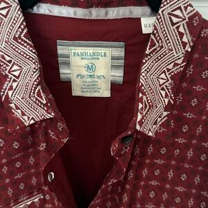 Panhandle western  Red Patterned Shirt. Medium